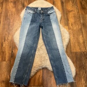 BDG Jessye Denim Jeans Size 26 Two Tone Raw‎ Hem Blue 27" Inseam